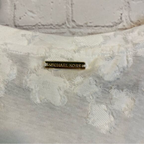MICHAEL Michael Kors White Womens Frayed Sleeveless Blouse size XL New with tags - Picture 3 of 5
